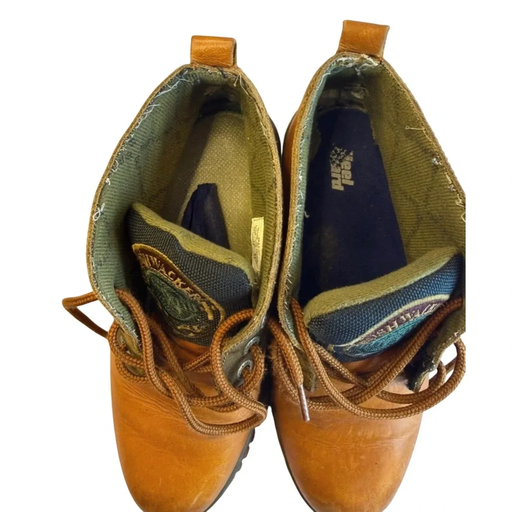 Flawed Gems! Buffalo Bushwacker Leather Hiking Boots Tan Olive Green 8D 3684-08